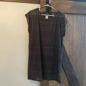 Gray short Lacey bathing suit coverup